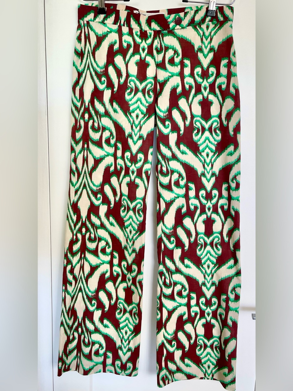 ZARA Selena Pant Ikat Printed Cotton Voile NWT Size S
